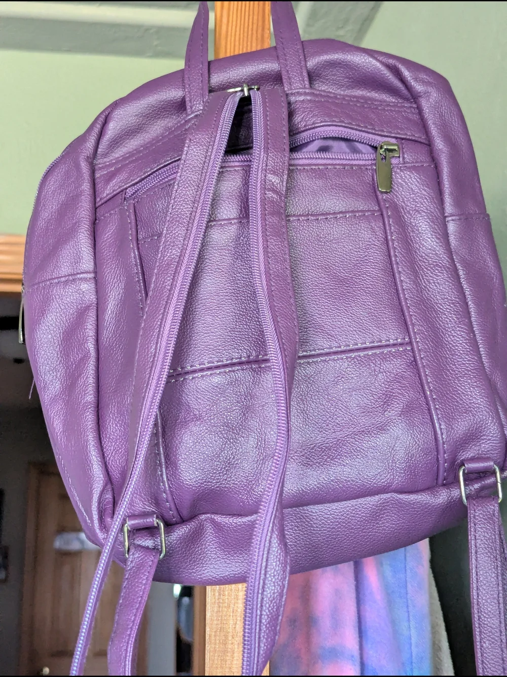 Small Purple Leather Backpack